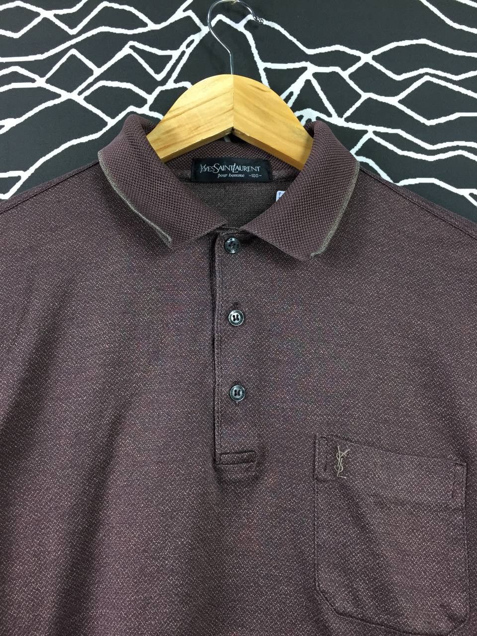 Vintage 90s YSL Yves Saint Laurent Luxury Embroided Longsleeve Polo Size US L / EU 52-54 / 3 - 3 Thumbnail