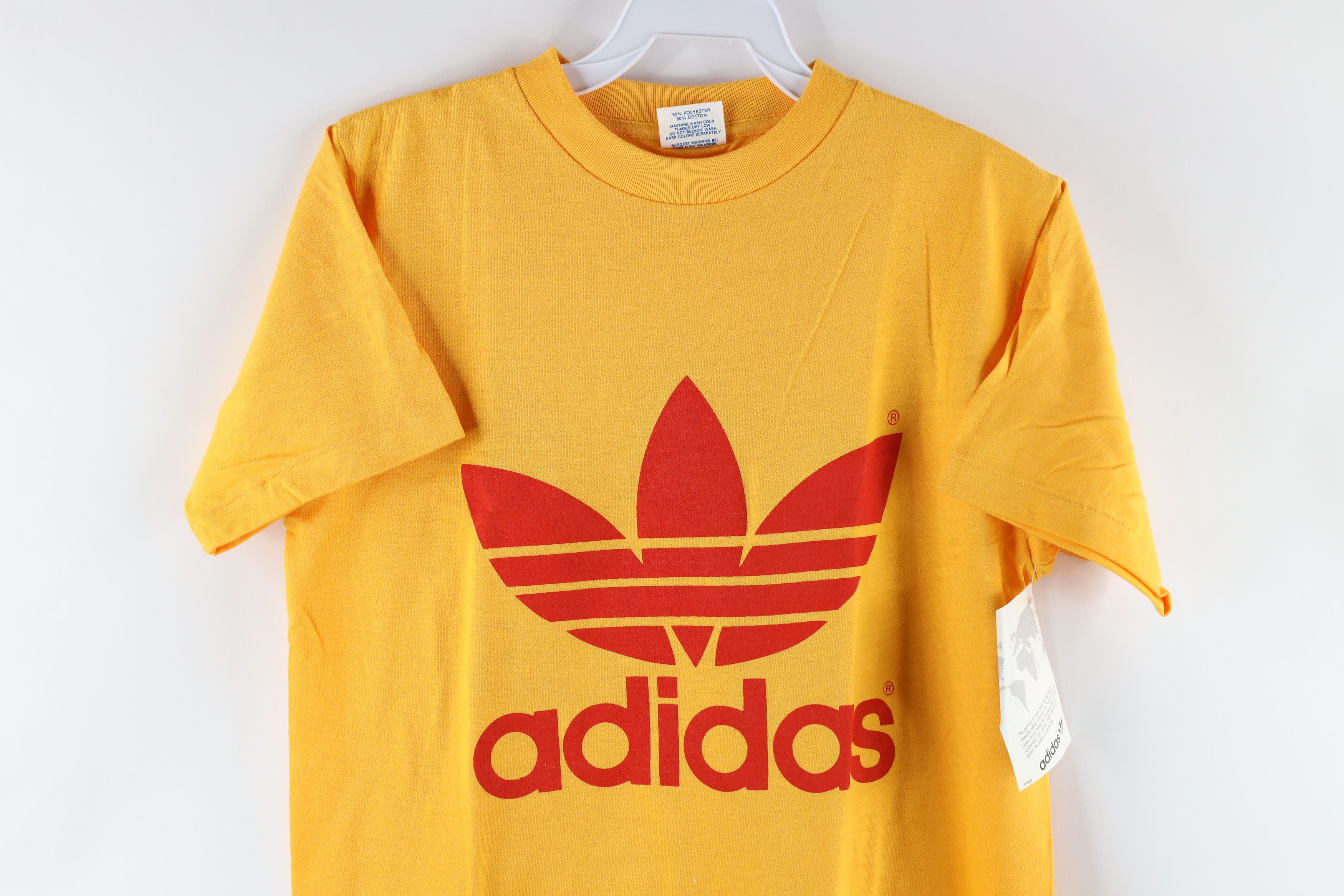 Adidas NOS Vintage 80s Adidas Trefoil 1988 Olympics T-Shirt Yellow Size US S / EU 44-46 / 1 - 2 Preview