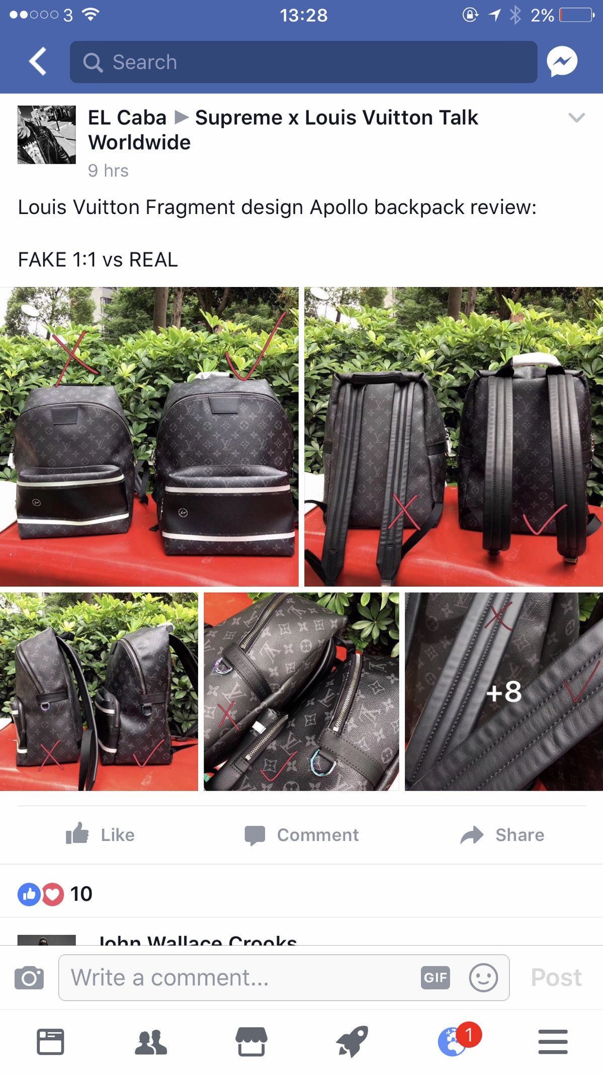 Lv fragment apollo backpack best sale