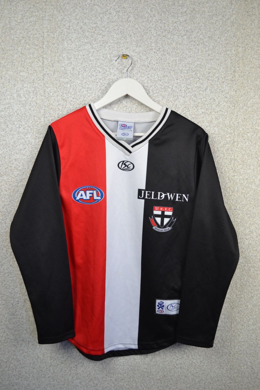 Veste Varsity/letterman Vintage St Kilda AFL Années 90 - Taille XS - Couleur Noire Vive