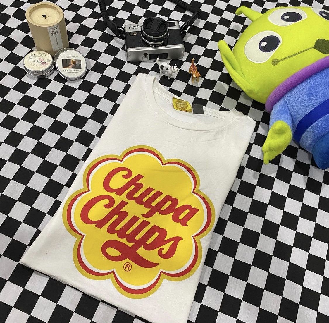 VINTAGE 90S RARE RED YELLOW CHUPA CHUPS LOGO WAIST BUM BAG RETRO