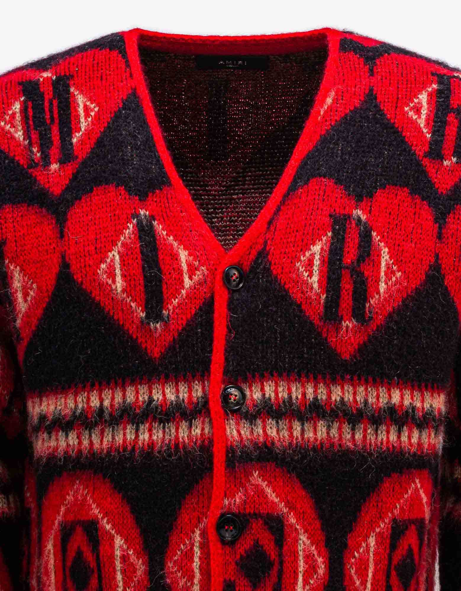 Amiri Mohair Logo Heart Cardigan Size US L / EU 52-54 / 3 - 3 Thumbnail