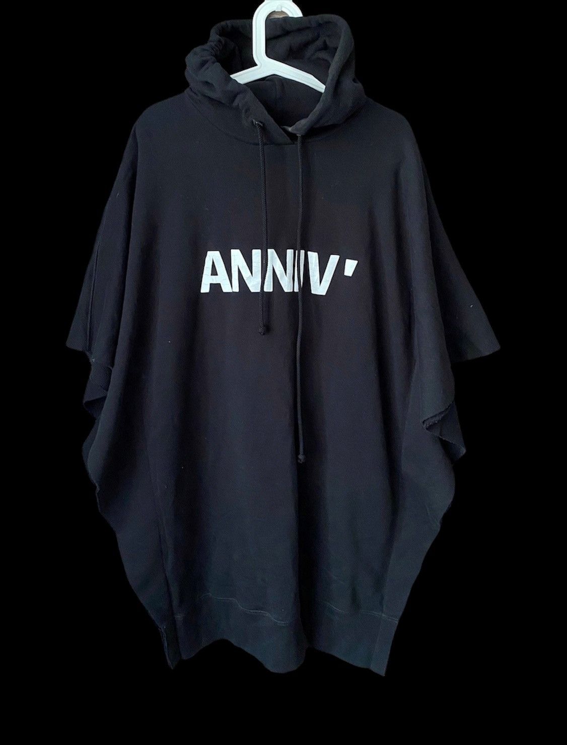 “Maison Margiela” MM6 Logo Oversized Hoodie Dress Black MM6 Maison Margiela Women's Hooded Print Top - Black | Coggles