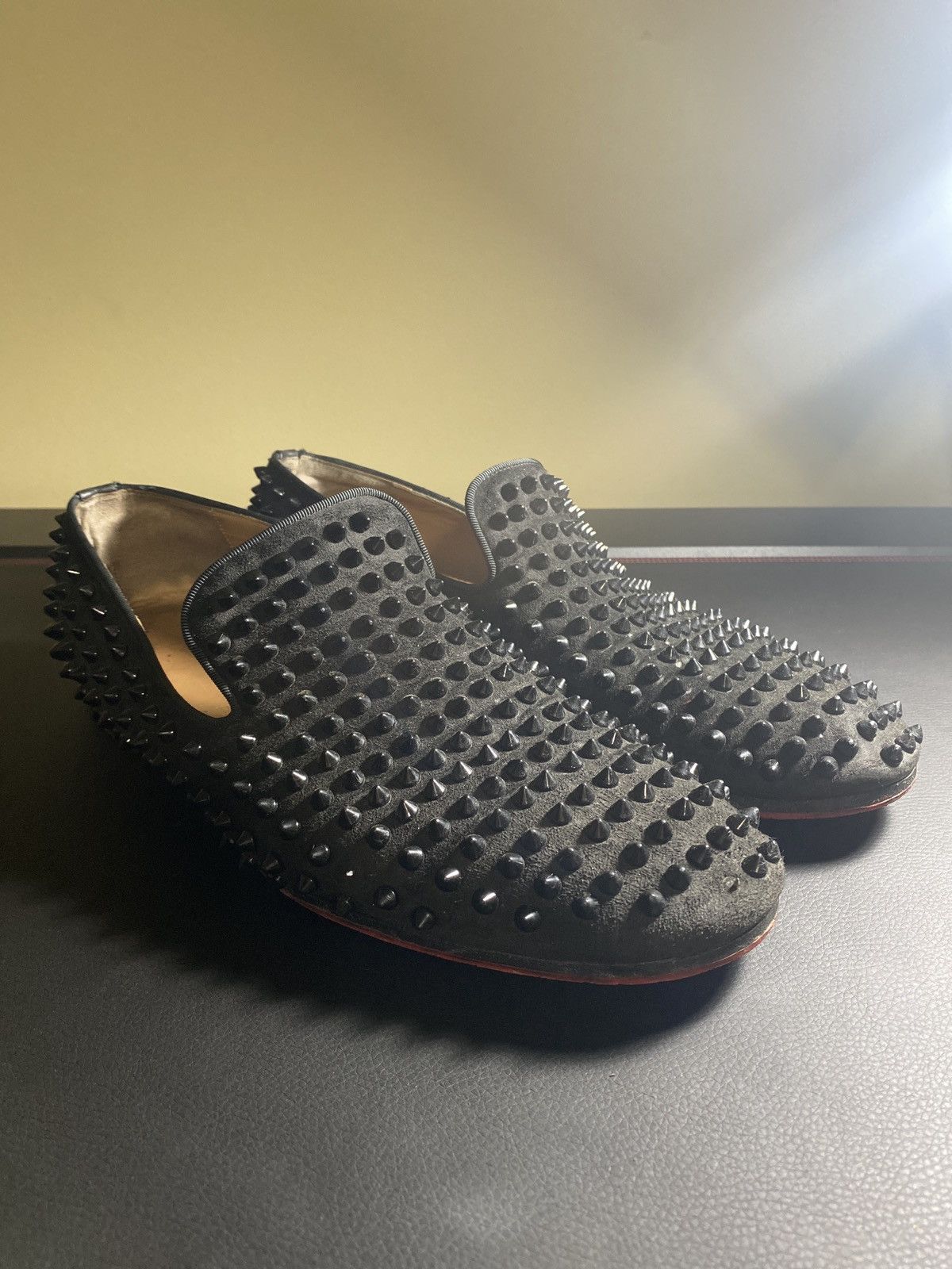 christian louboutin Dandelion Spikes Flat Christian Louboutin Dandelion Spikes Loafers Brown Beige  main image 2