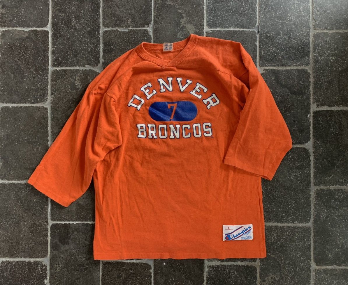 1970s Vintage Denver Broncos #7 Orange Cotton Jersey Shirt