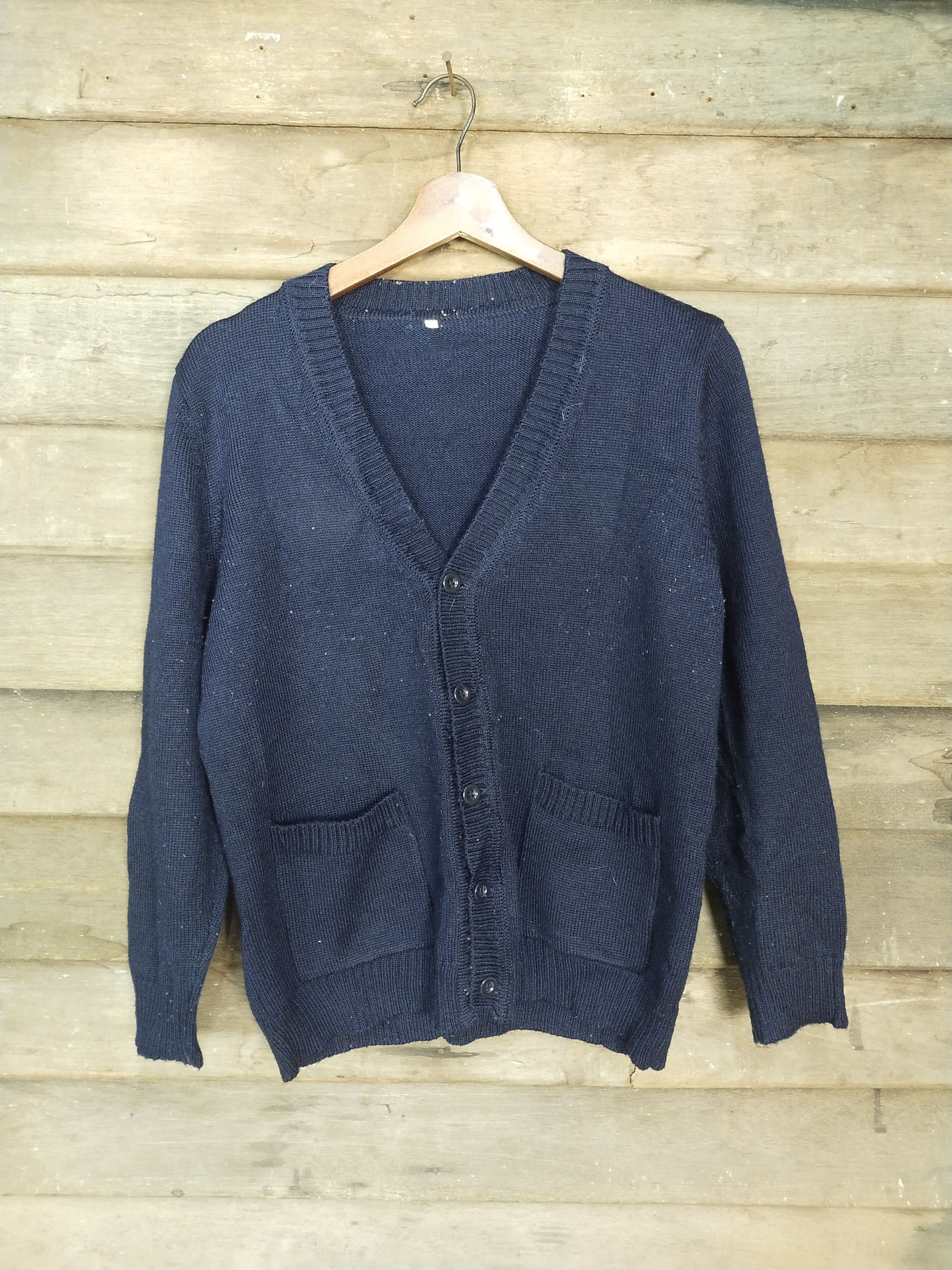 Homespun Knitwear × Japanese Brand Japan vintage Dark blue cardigan knitwear #S208 Size US S / EU 44-46 / 1 - 1 Thumbnail