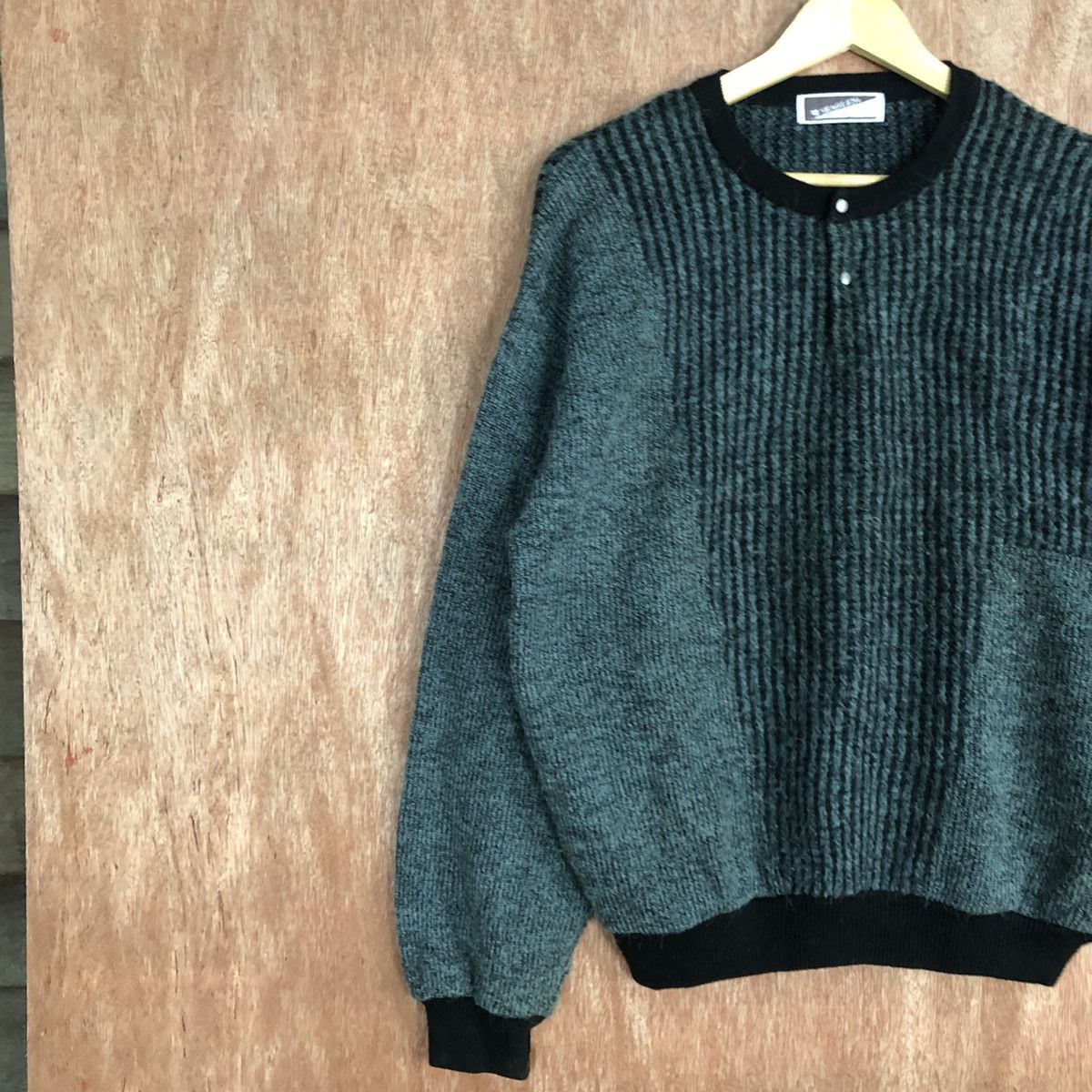 Homespun Knitwear Seaglen Grey Shag Shaggy Knitwear sweatshirt #H213 Size US L / EU 52-54 / 3 - 7 Thumbnail