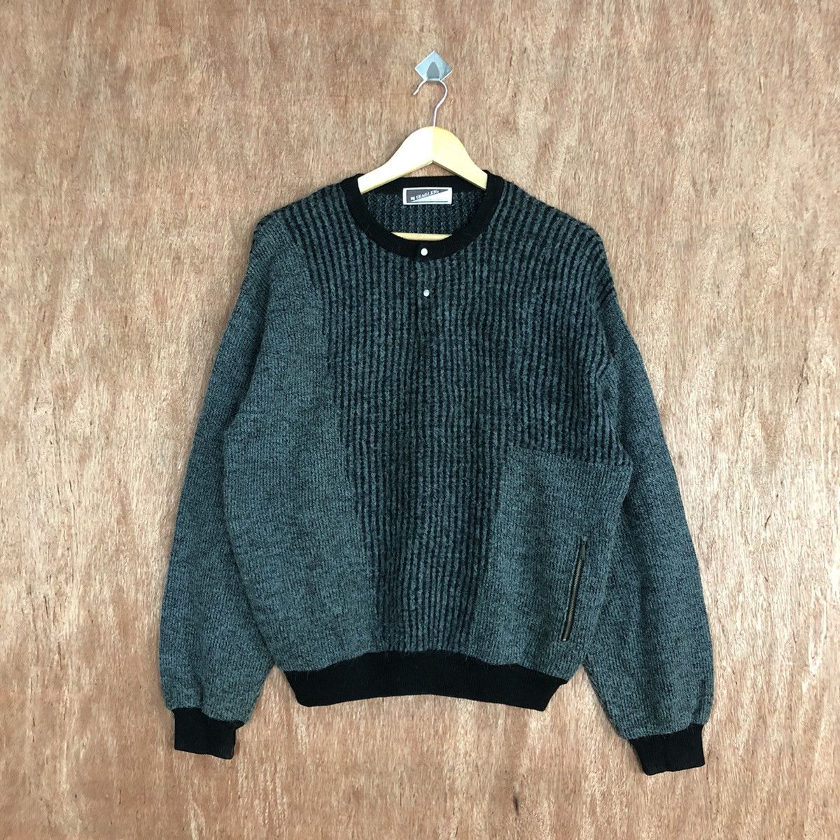Homespun Knitwear Seaglen Grey Shag Shaggy Knitwear sweatshirt #H213 Size US L / EU 52-54 / 3 - 1 Thumbnail