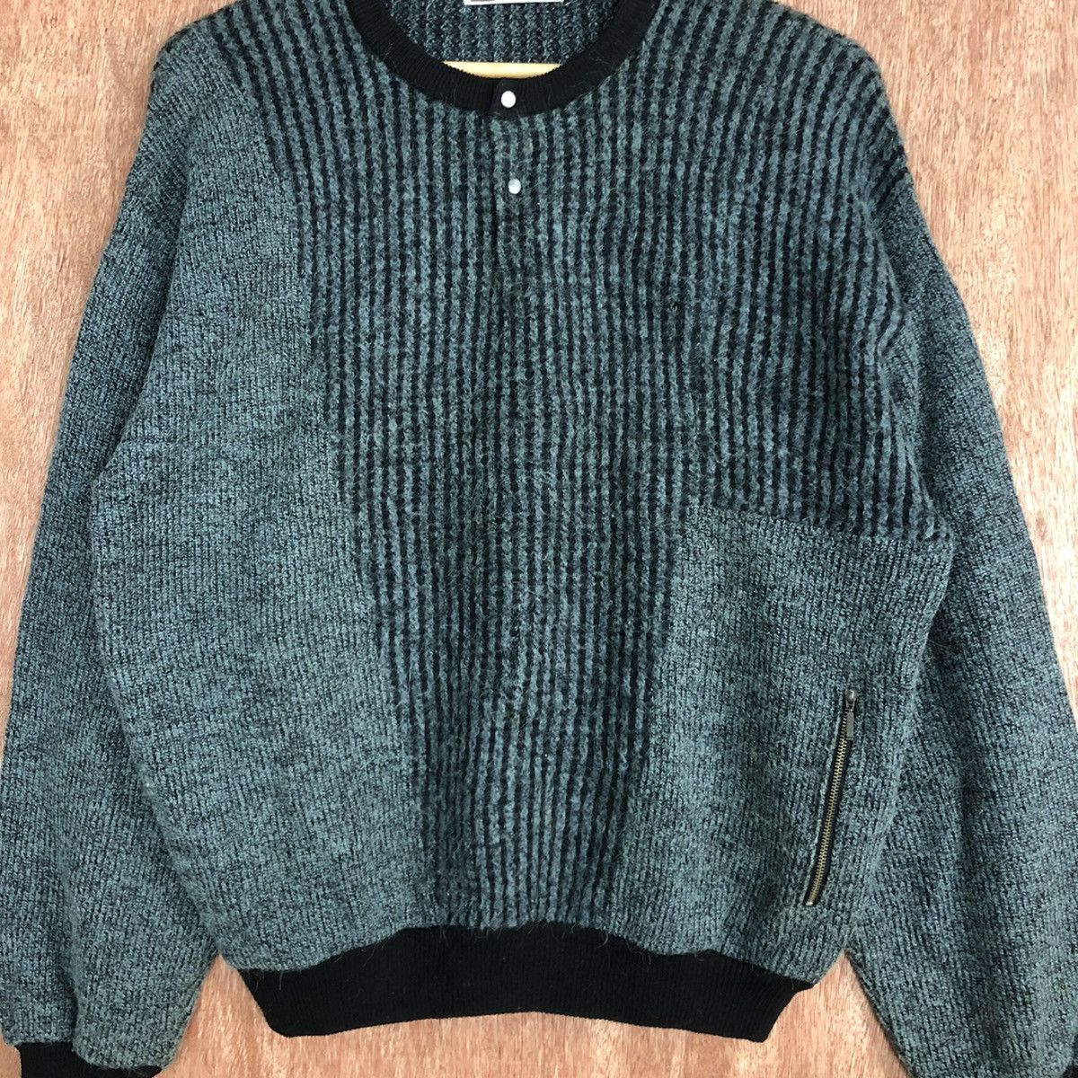 Homespun Knitwear Seaglen Grey Shag Shaggy Knitwear sweatshirt #H213 Size US L / EU 52-54 / 3 - 8 Thumbnail