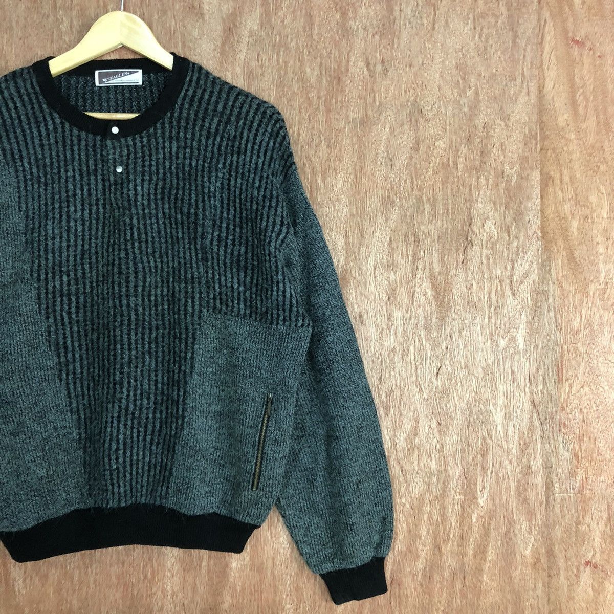 Homespun Knitwear Seaglen Grey Shag Shaggy Knitwear sweatshirt #H213 Size US L / EU 52-54 / 3 - 5 Thumbnail