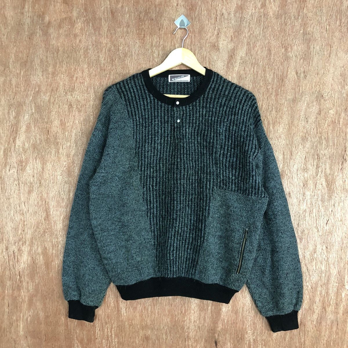 Homespun Knitwear Seaglen Grey Shag Shaggy Knitwear sweatshirt #H213 Size US L / EU 52-54 / 3 - 3 Thumbnail