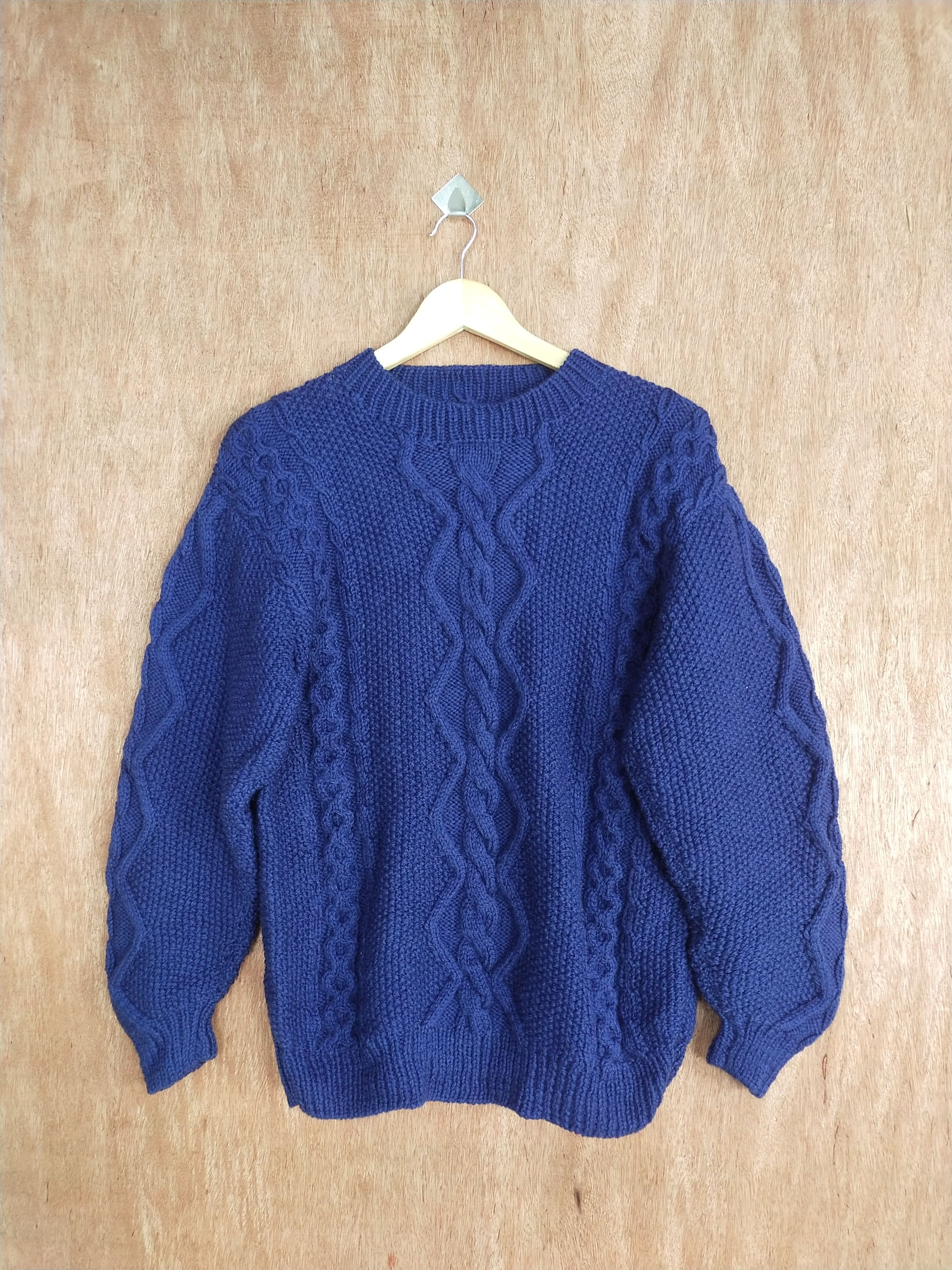 Aran Isles Knitwear Japan Blue aran isle cable knitwear #H277 Size US M / EU 48-50 / 2 - 1 Thumbnail