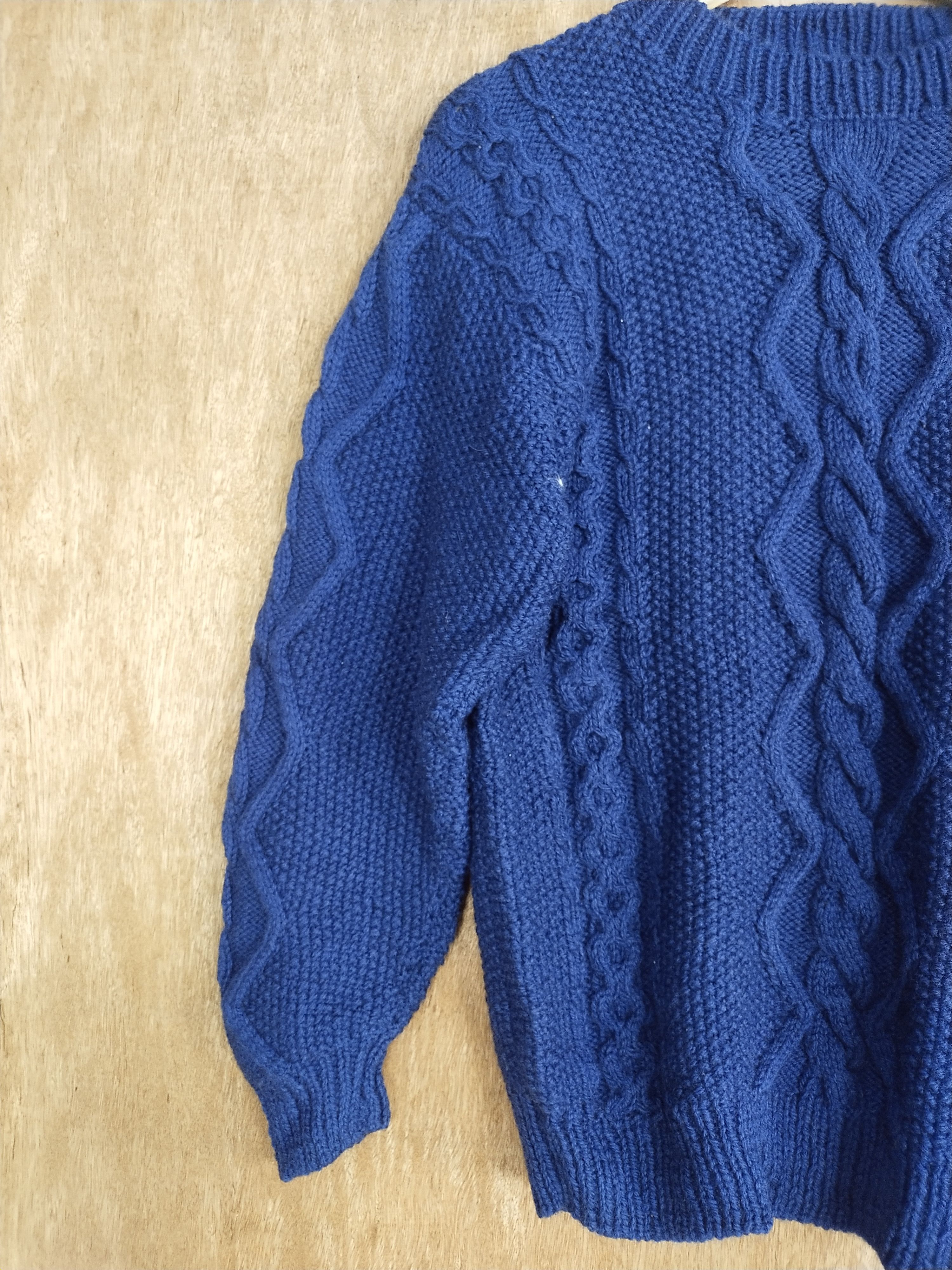 Aran Isles Knitwear Japan Blue aran isle cable knitwear #H277 Size US M / EU 48-50 / 2 - 5 Thumbnail