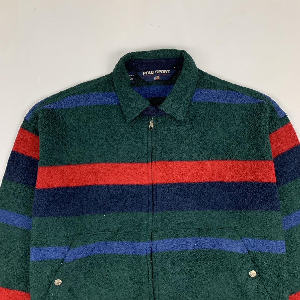 Polo Ralph Lauren Vintage Polo Sport By Polo Ralph Lauren Stripe Fleece Jacket Size US M / EU 48-50 / 2 - 4 Thumbnail