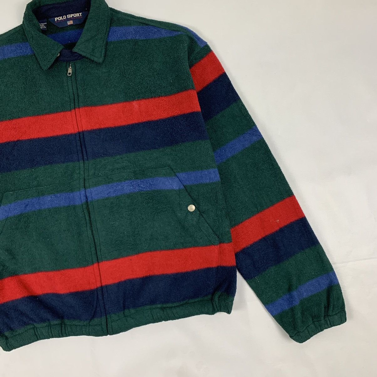 Polo Ralph Lauren Vintage Polo Sport By Polo Ralph Lauren Stripe Fleece Jacket Size US M / EU 48-50 / 2 - 3 Thumbnail