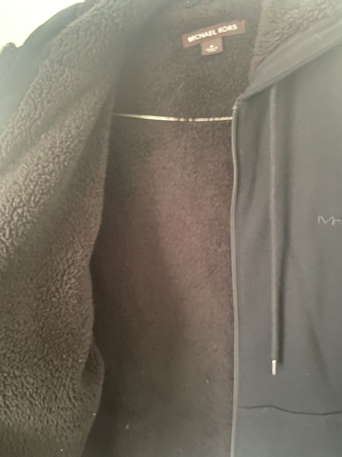 Kors Mens Sherpa Michael Kors Fleece Lined Hoodie Buy Navy Blue