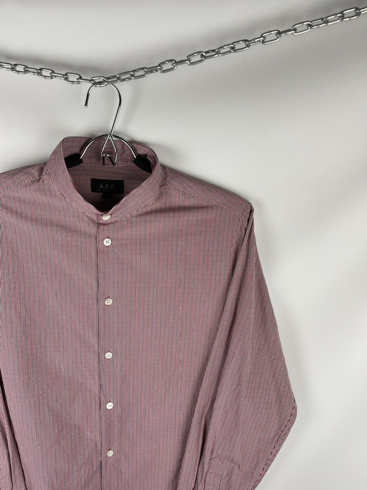 A.P.C. A.P.C checkered 2 in 1 collarless and collared shirt Size US M / EU 48-50 / 2 - 10 Thumbnail