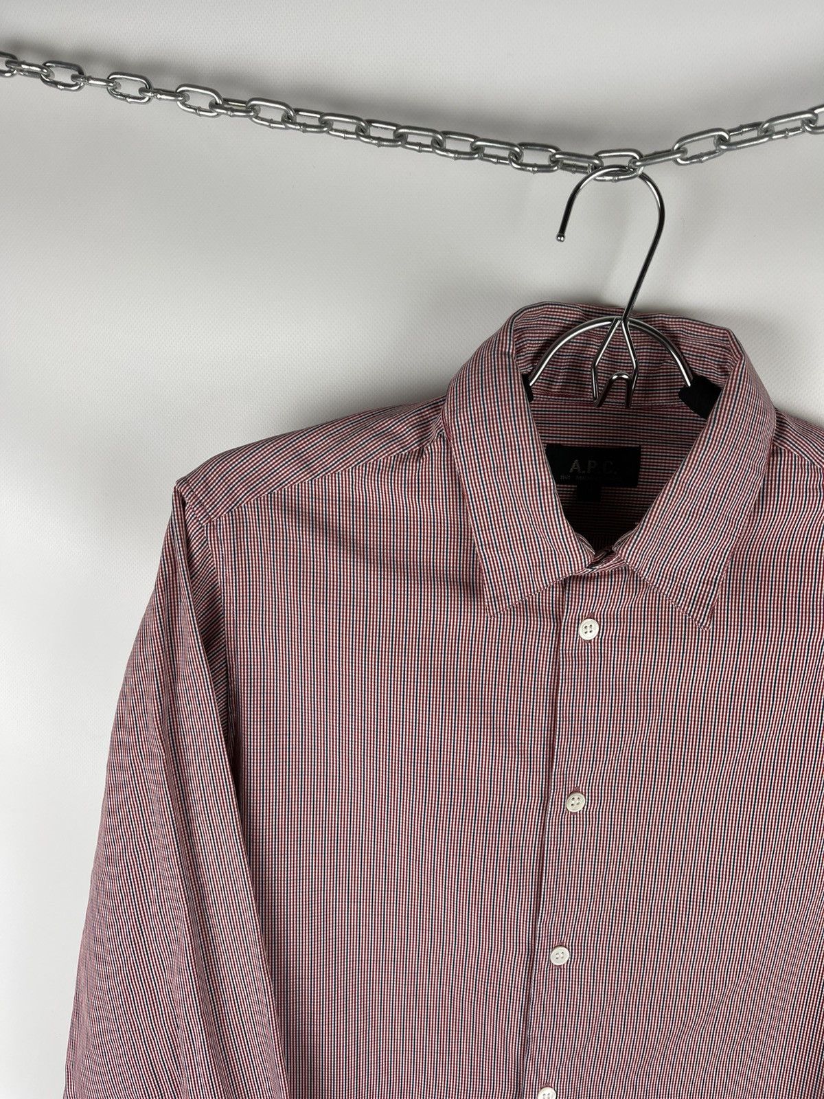 A.P.C. A.P.C checkered 2 in 1 collarless and collared shirt Size US M / EU 48-50 / 2 - 12 Thumbnail