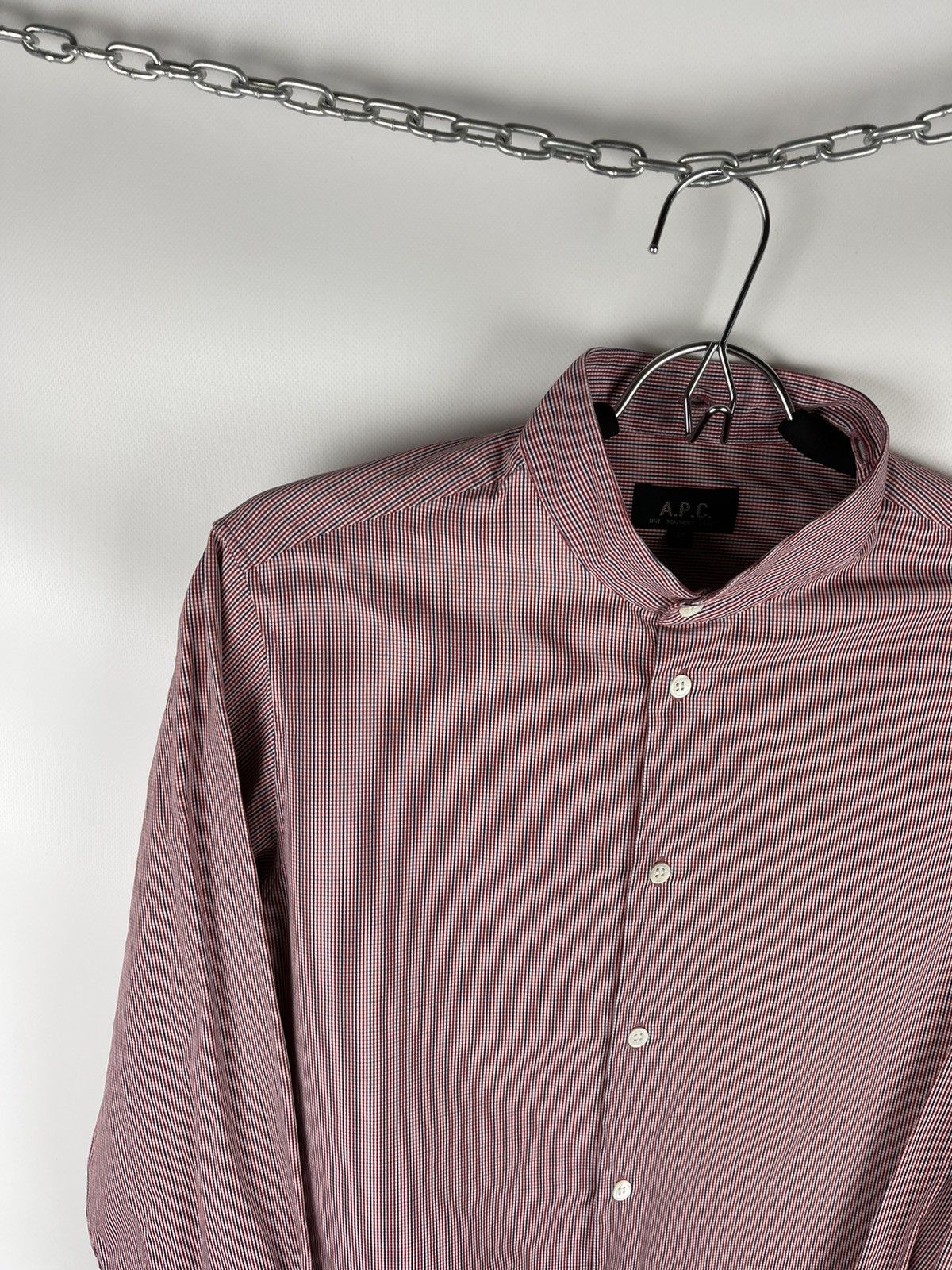 A.P.C. A.P.C checkered 2 in 1 collarless and collared shirt Size US M / EU 48-50 / 2 - 9 Thumbnail