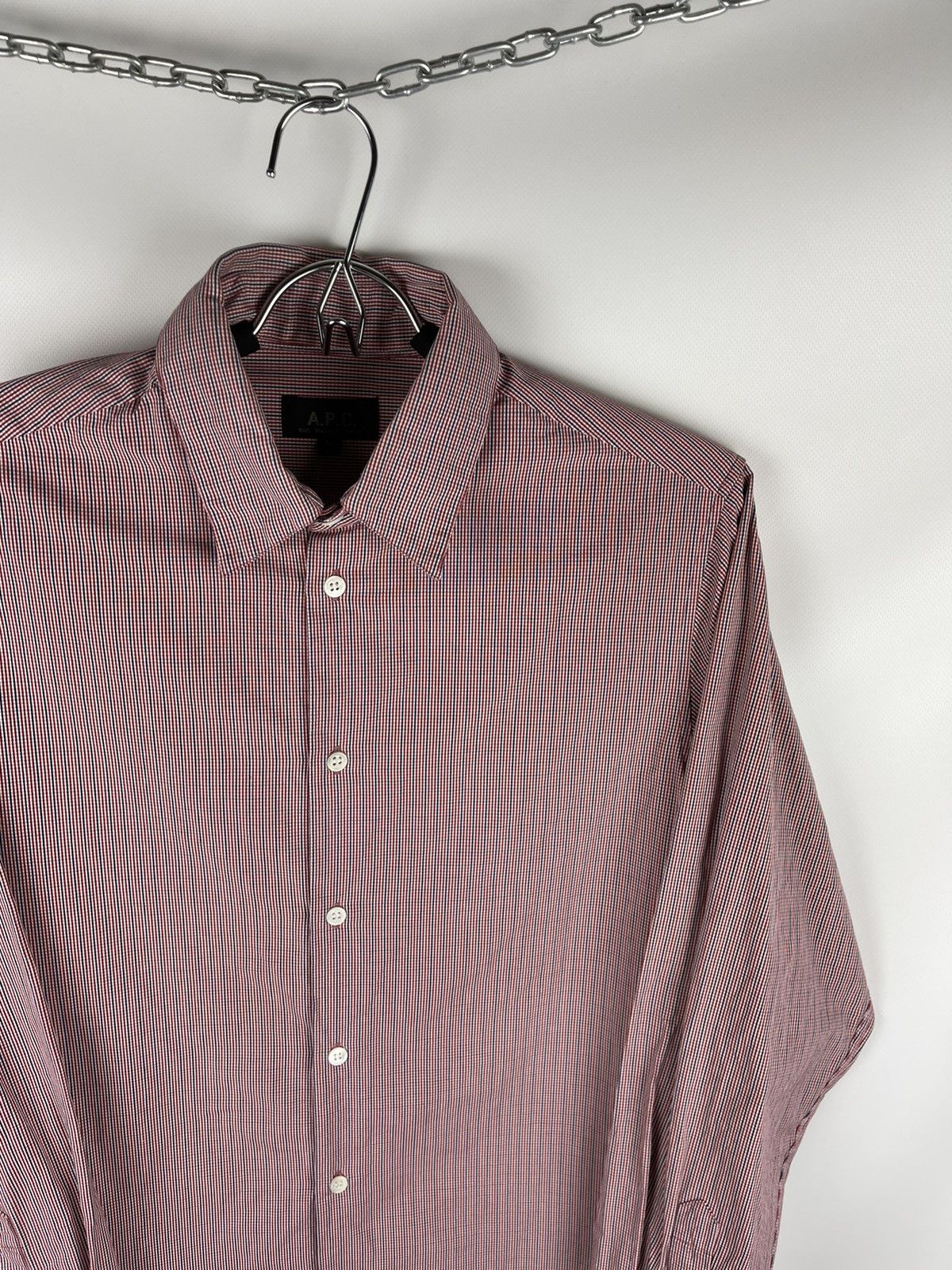 A.P.C. A.P.C checkered 2 in 1 collarless and collared shirt Size US M / EU 48-50 / 2 - 5 Thumbnail