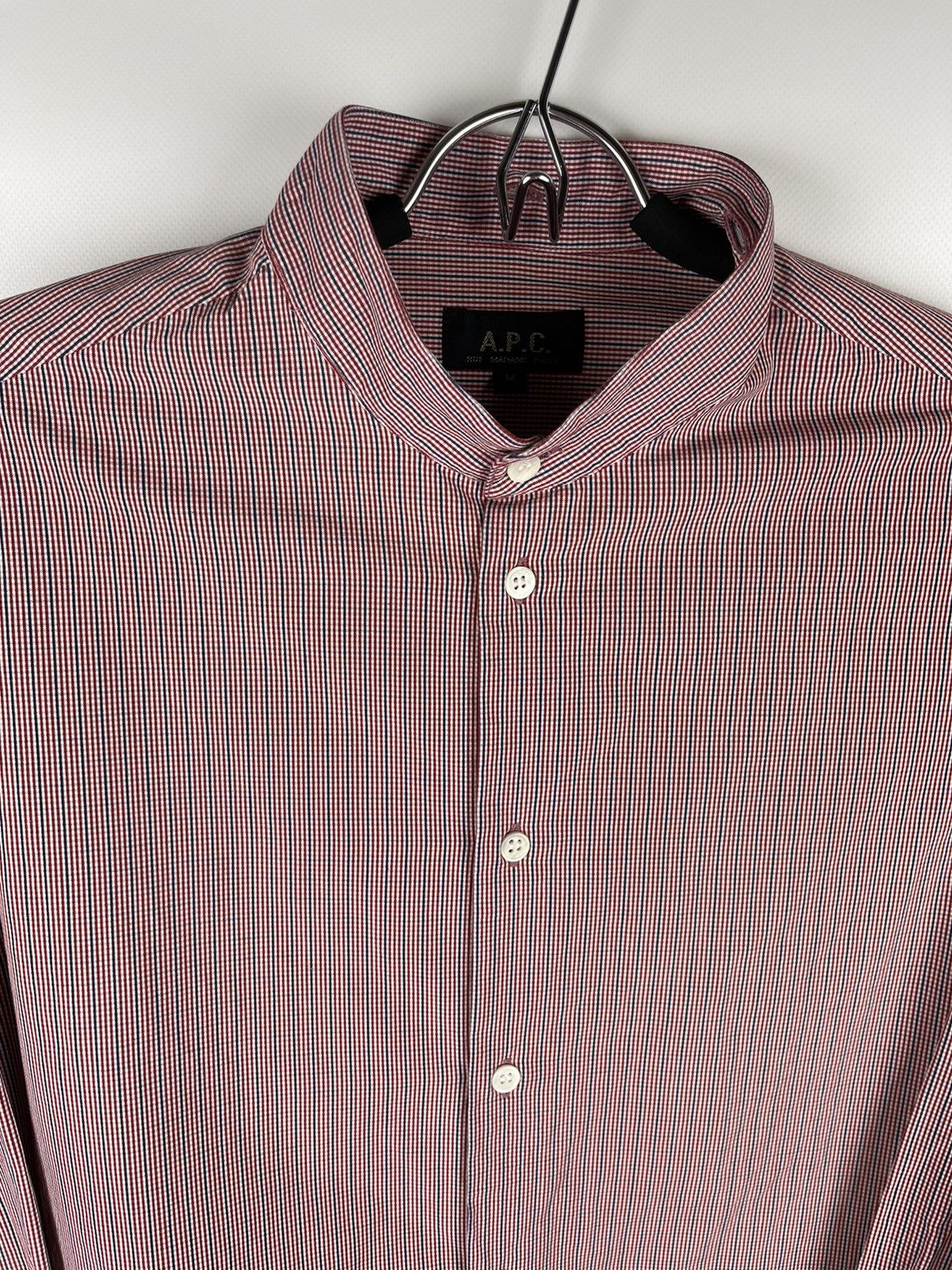 A.P.C. A.P.C checkered 2 in 1 collarless and collared shirt Size US M / EU 48-50 / 2 - 11 Thumbnail