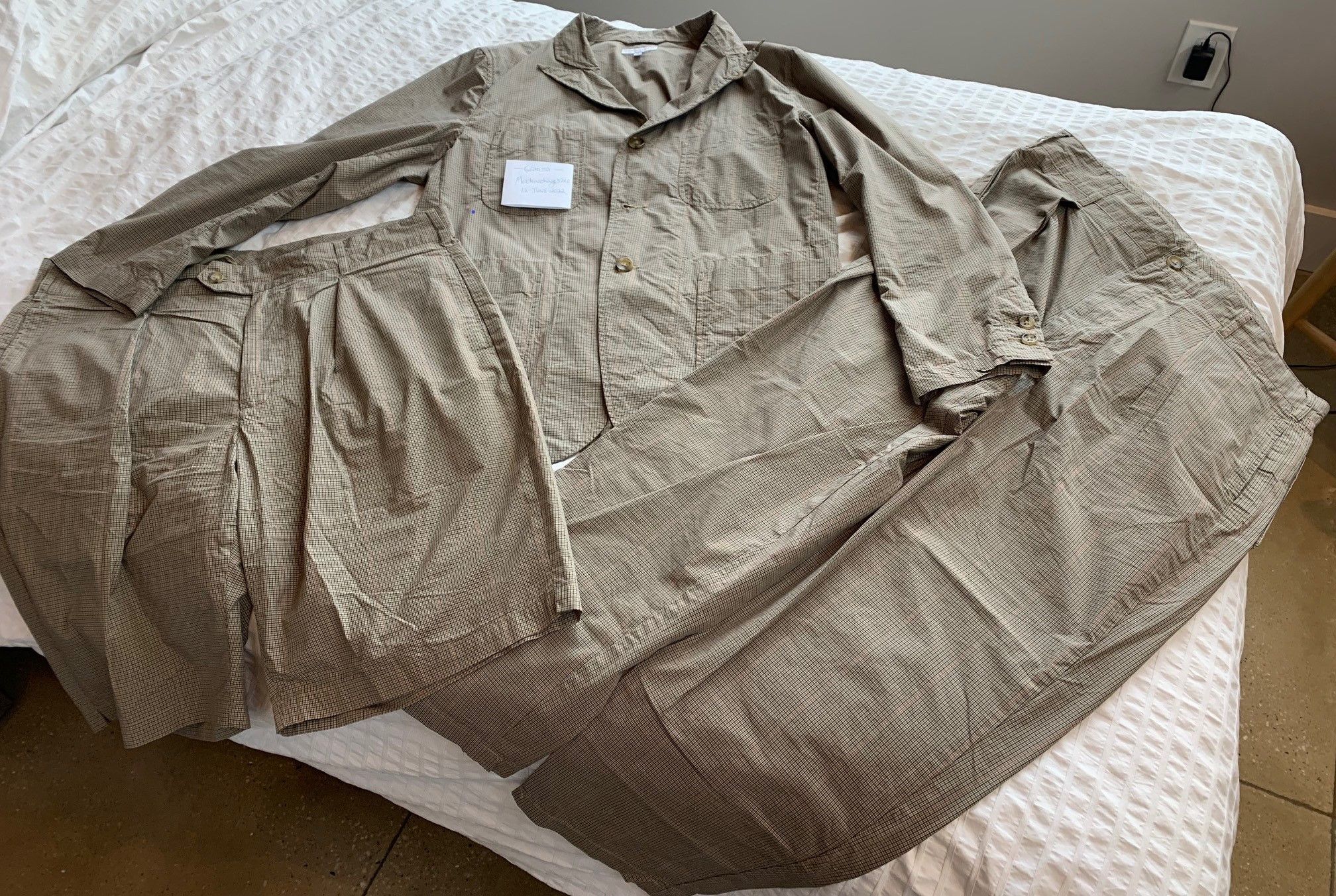 Engineered Garments EG Light Micro-Plaid Set Jacket (S), Pants (M) & Shorts (M) Size 38R - 1 Thumbnail