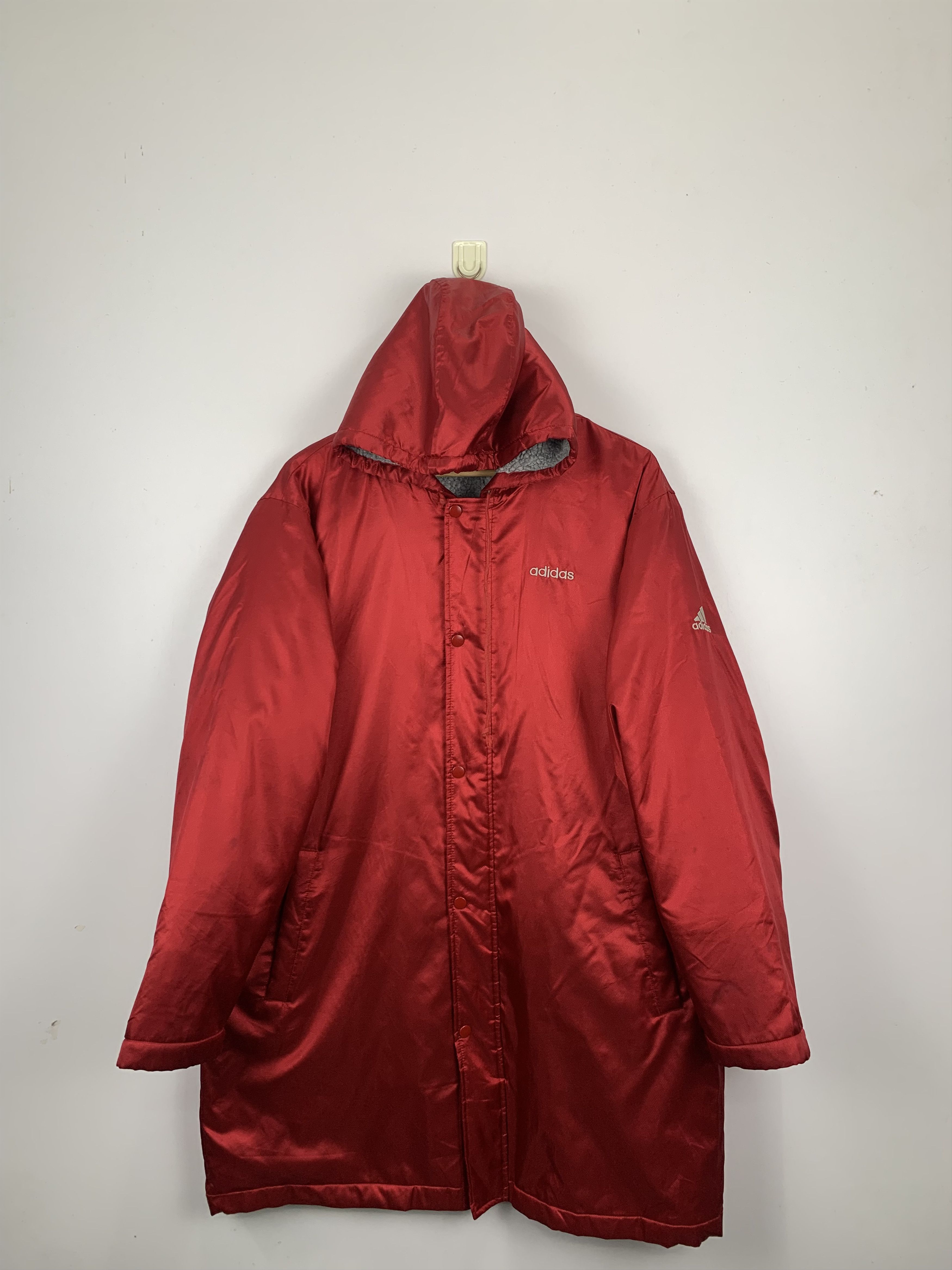 Adidas Vintage 90s Adidas Big Logo Hoodie Sherpa Jacket J0871 Size US M / EU 48-50 / 2 - 2 Thumbnail