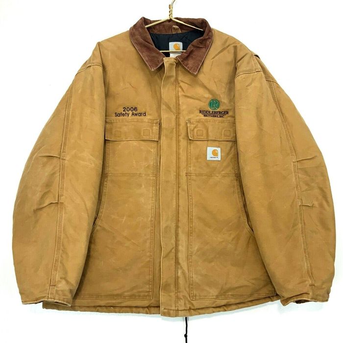 2000'S Carhartt Traditional Padded Duck Work Jacket, Men's XXL cotton brown type Vintage Second Hand