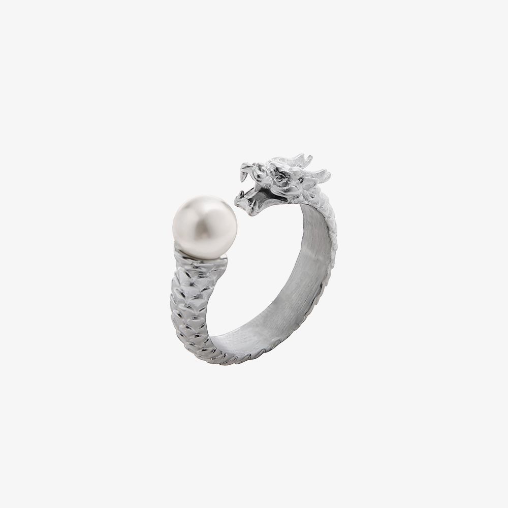 Jewelry × Vintage Fashion Pearl Couple Ring Size ONE SIZE - 2 Thumbnail