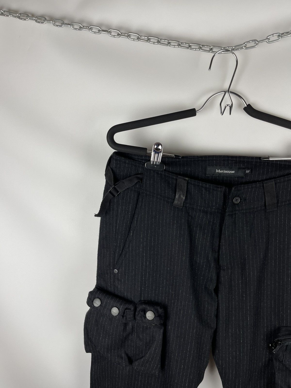 Japanese Brand Matinique striped bandage cargo pants travis Scott style Size US 33 - 3 Thumbnail