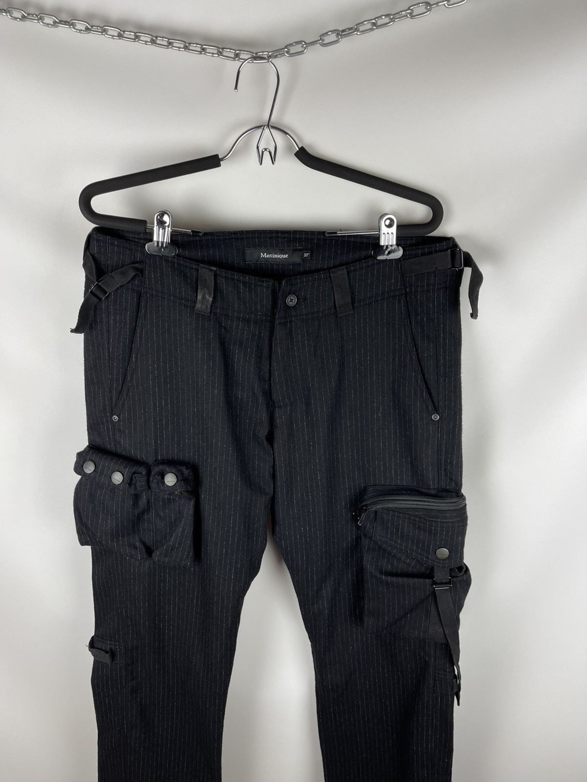Japanese Brand Matinique striped bandage cargo pants travis Scott style Size US 33 - 9 Thumbnail
