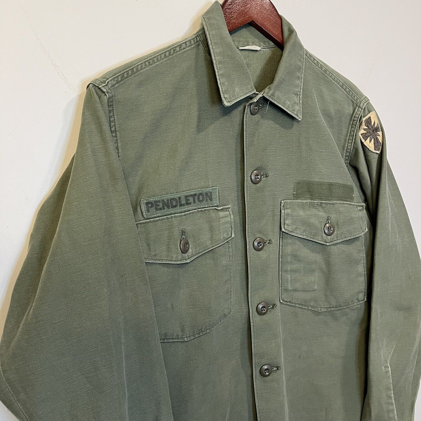 Vintage Vintage US Military OD Green Uniform Shirt Size US L / EU 52-54 / 3 - 2 Preview