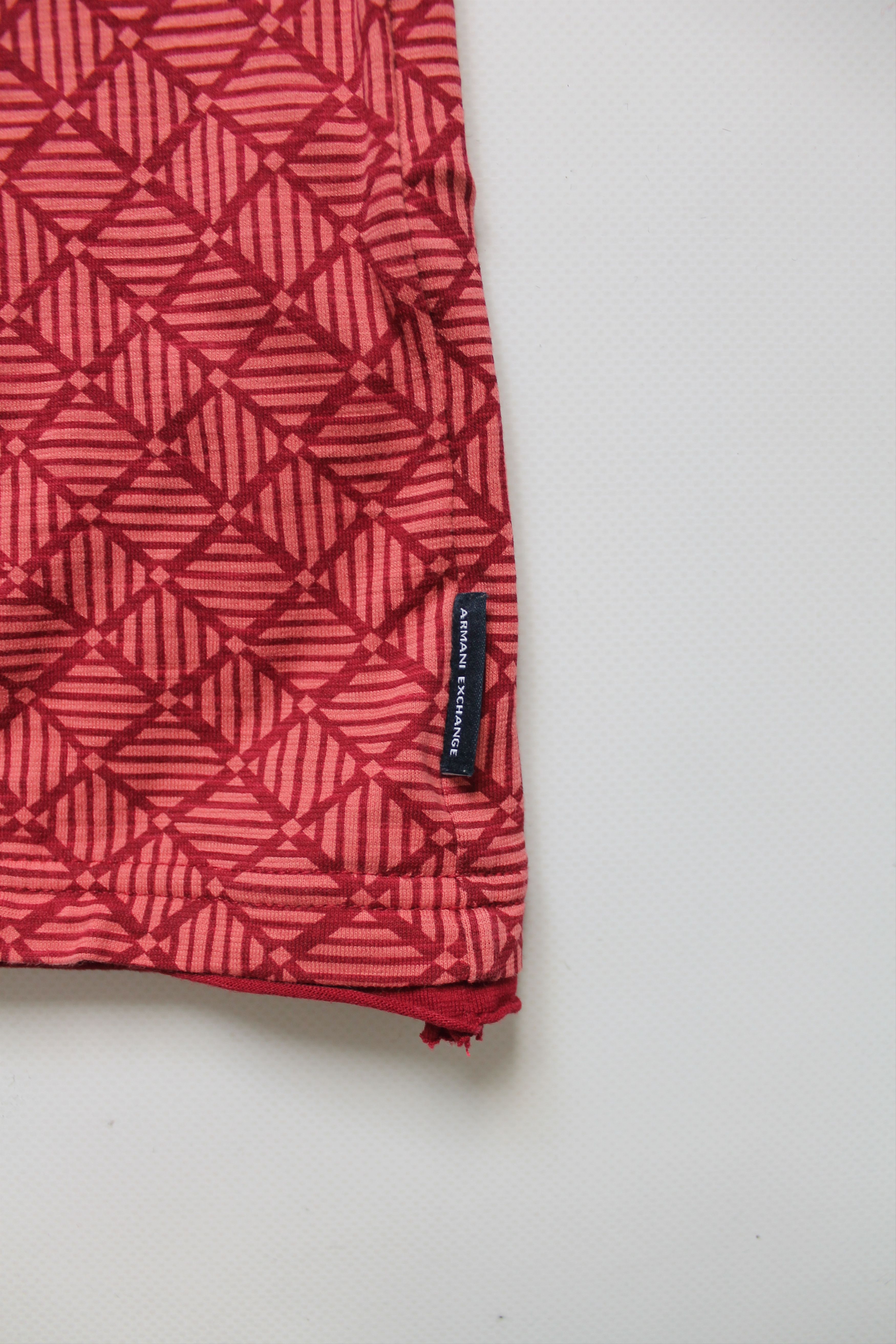 Armani ARMANI EXCHANGE Geometric print burgundy t shirt Size US S / EU 44-46 / 1 - 9 Thumbnail