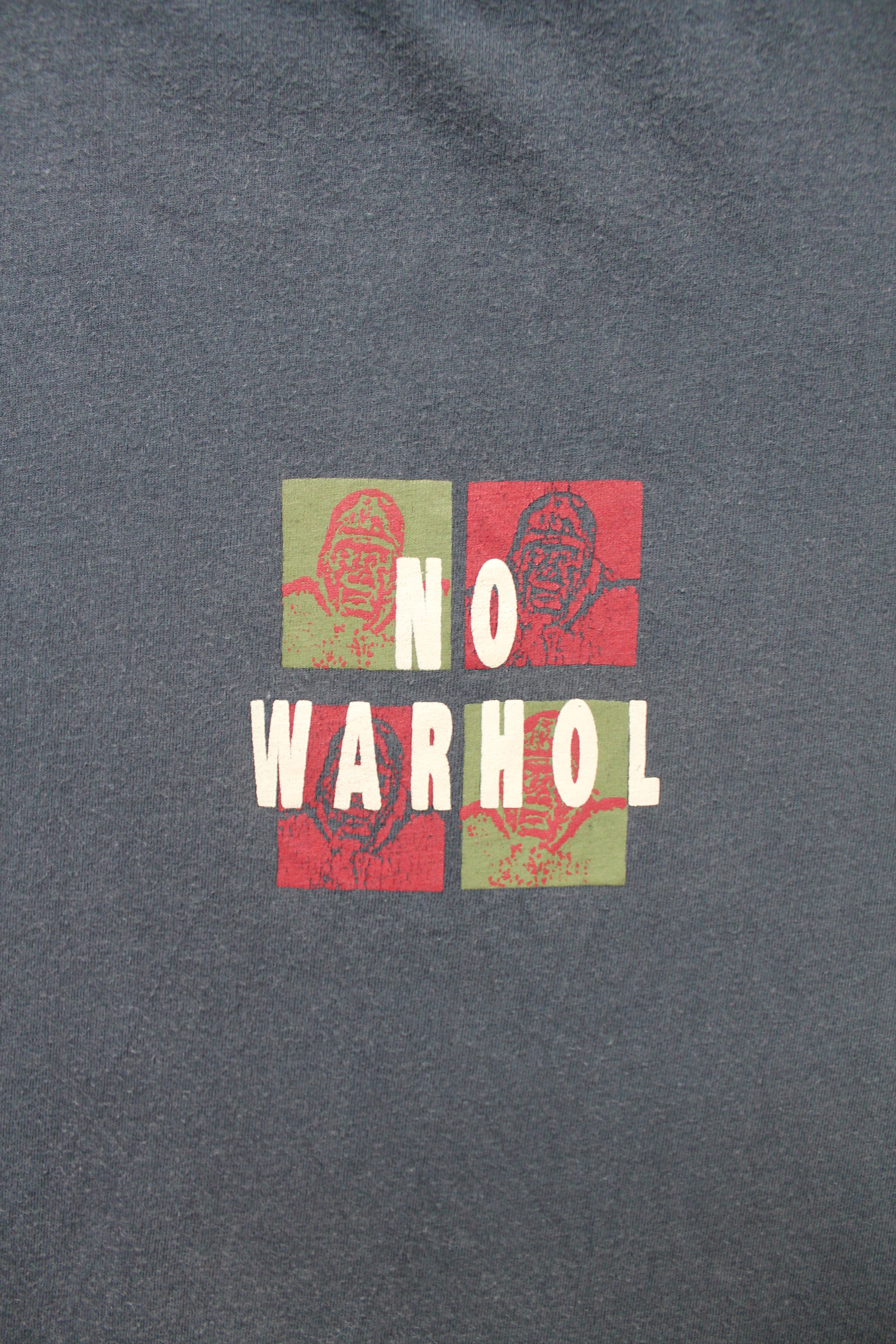 Vintage ART T-shirt "NO WARHOL" faded worn navy blue XL Size US XL / EU 56 / 4 - 5 Thumbnail
