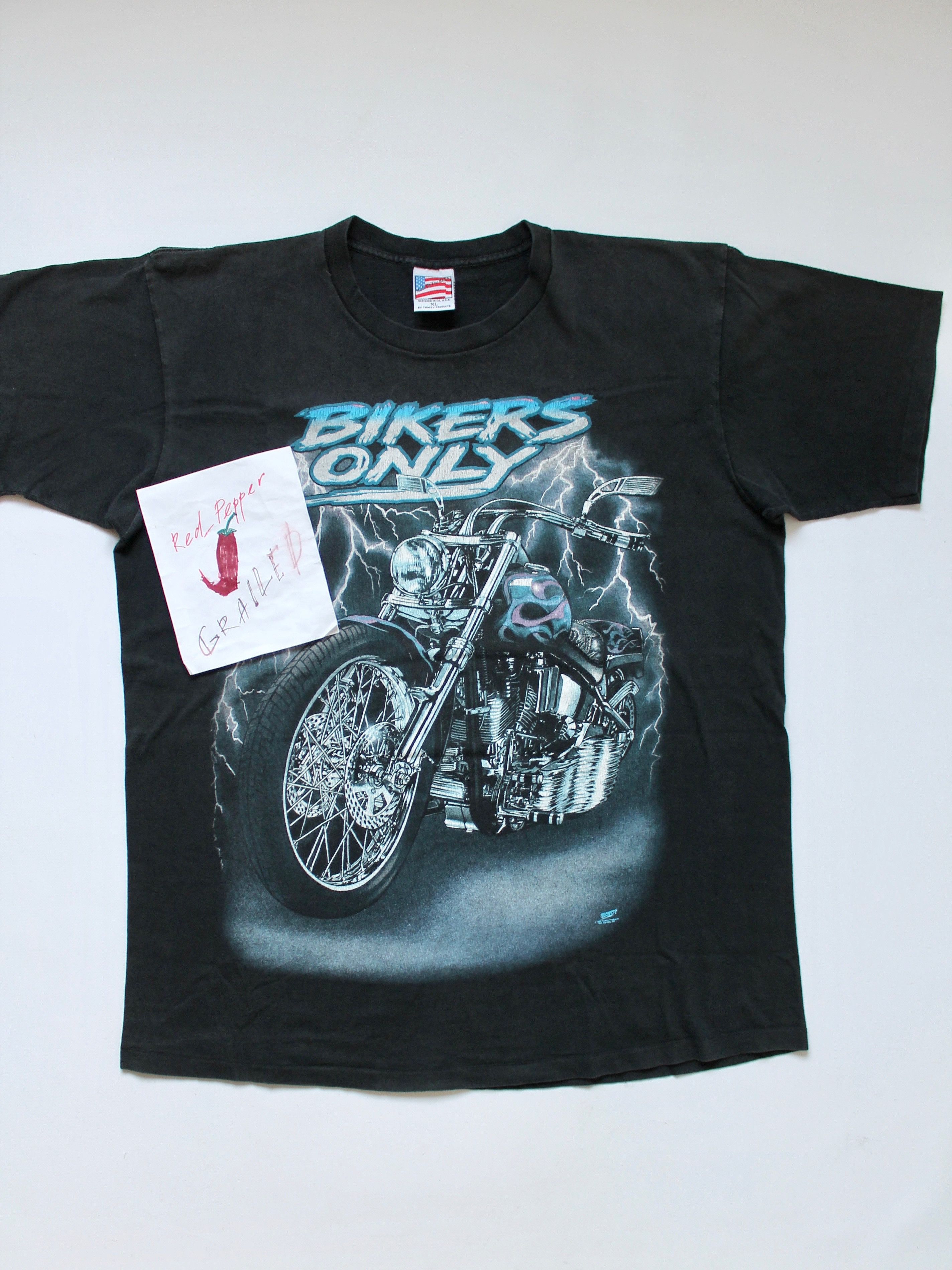 Vintage VINTAGE 1996 ! Bikers Only Trinity Products Faded Black USA Size US XL / EU 56 / 4 - 2 Thumbnail