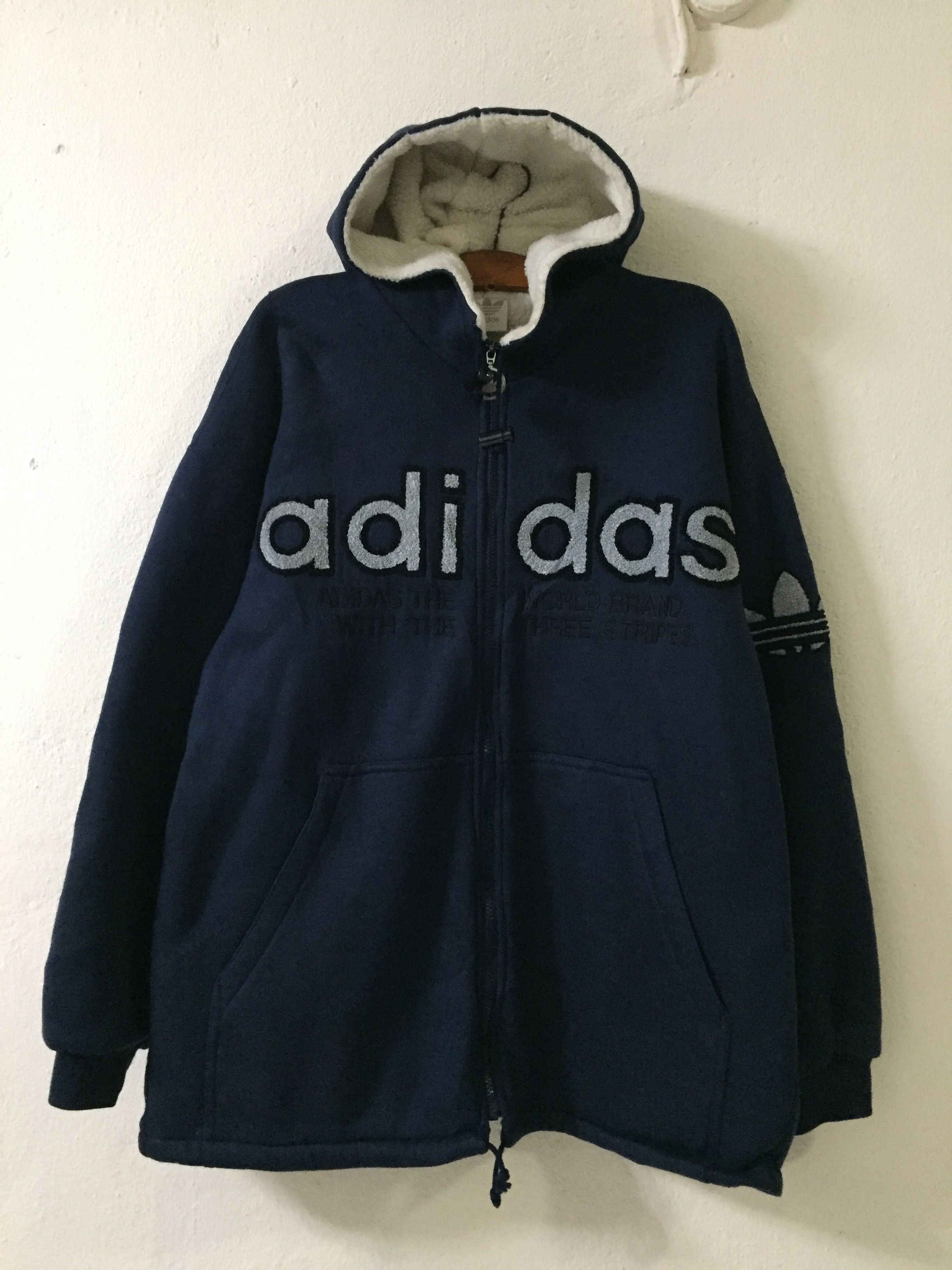 Adidas Vintage Masterpiece Adidas Spellout Big Logo Hoodie Jacket Size US L / EU 52-54 / 3 - 1 Thumbnail