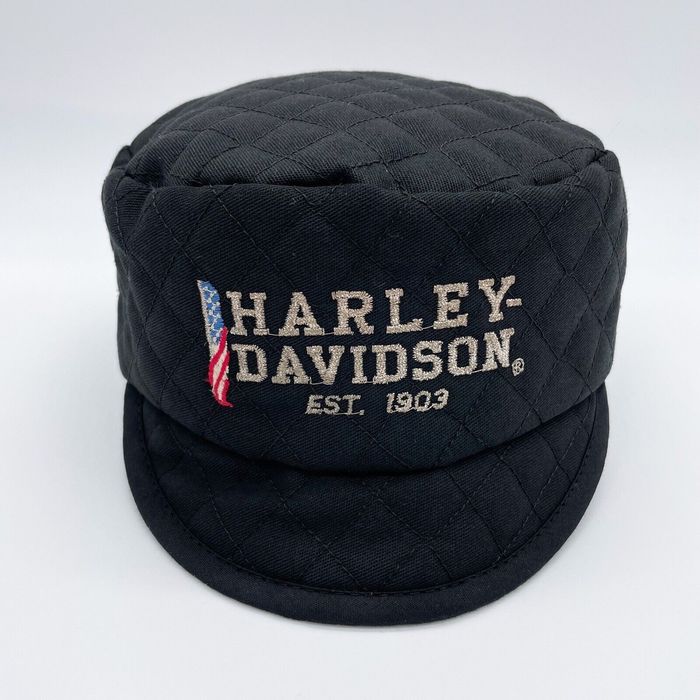 Harley Davidson Vintage Harley Davidson Quilted Short Brim Hat Made In USA Grailed