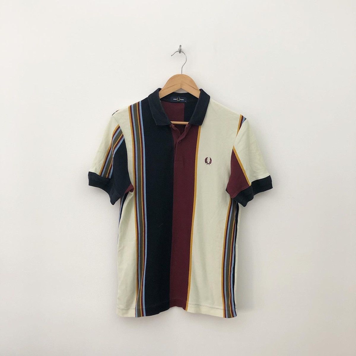 Fred Perry Vertical Stripe Polo Shirt Vintage Fred Perry Polo T-shirt