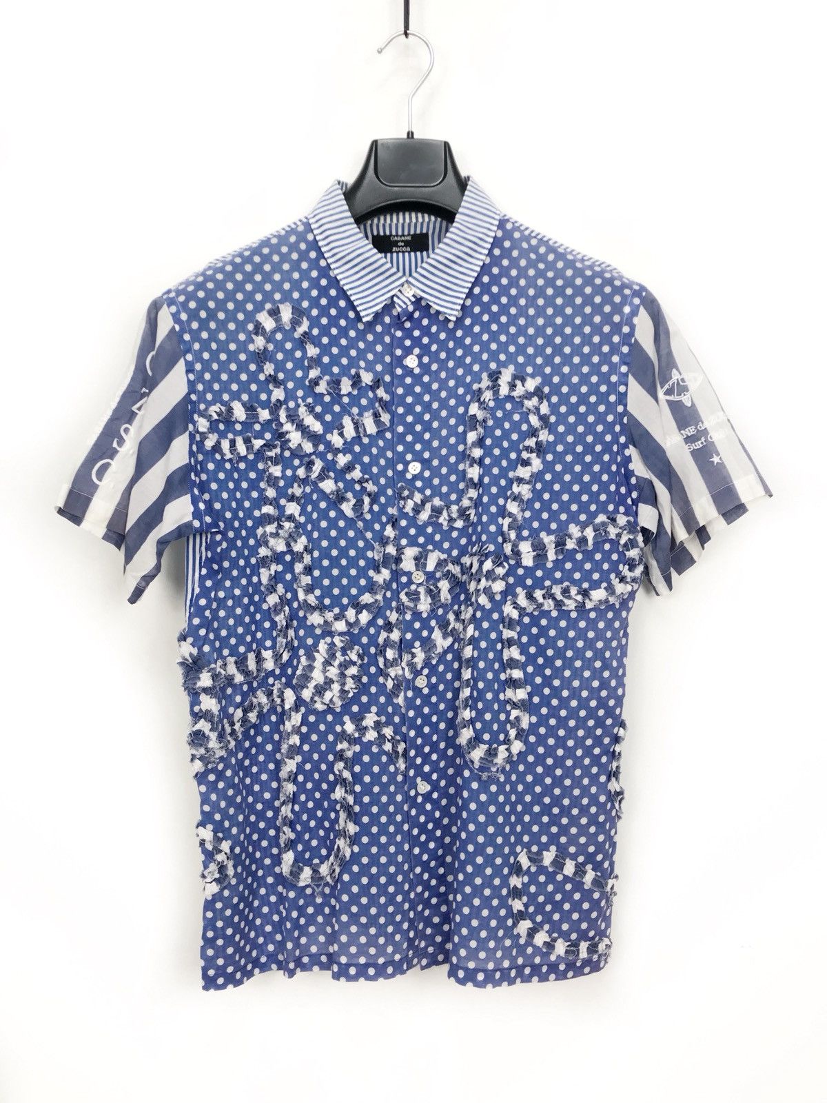 Japanese Cabane De Zucca Stripe Short Sleeve Shirt