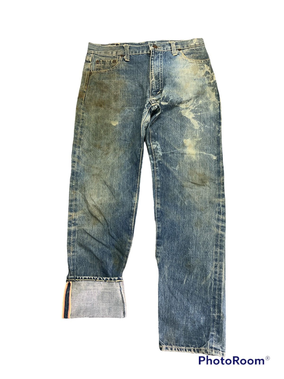 Edwin VINTAGE EDWIN MADE USA THRASHED DENIM PANTS Size US 30 / EU 46 - 1 Thumbnail