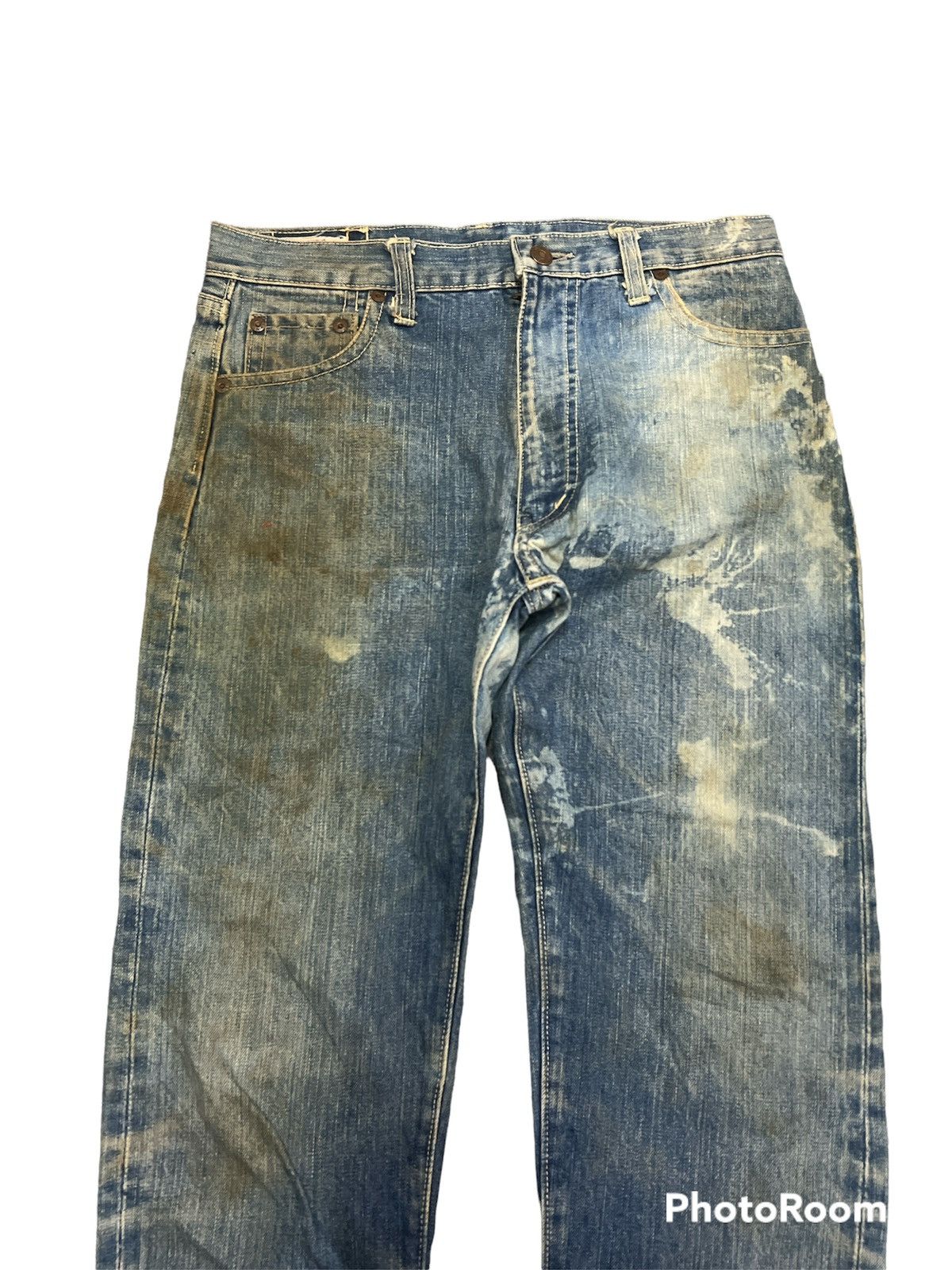 Edwin VINTAGE EDWIN MADE USA THRASHED DENIM PANTS Size US 30 / EU 46 - 2 Thumbnail