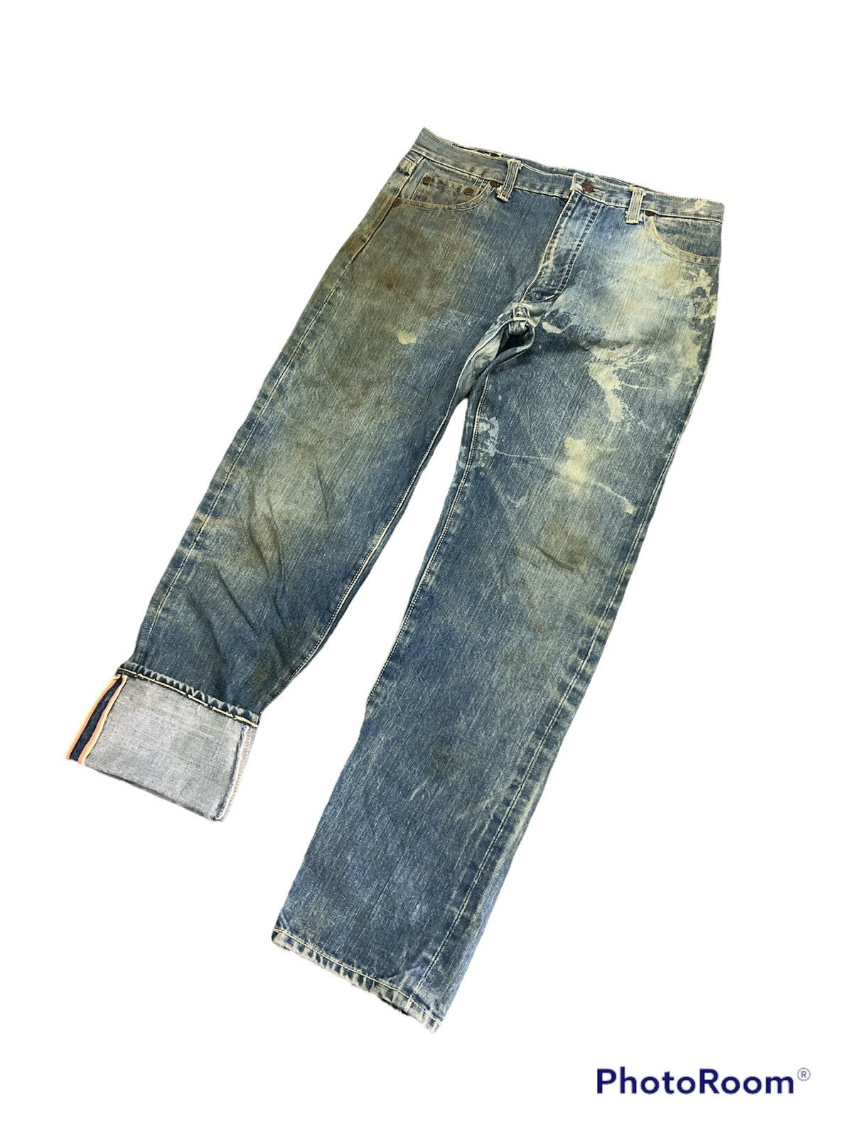 Edwin VINTAGE EDWIN MADE USA THRASHED DENIM PANTS Size US 30 / EU 46 - 3 Thumbnail