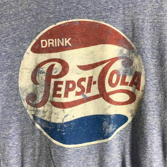 Pepsi Vintage Distressed Retro Pepsi-Cola Logo Blue Medium T Shirt ...