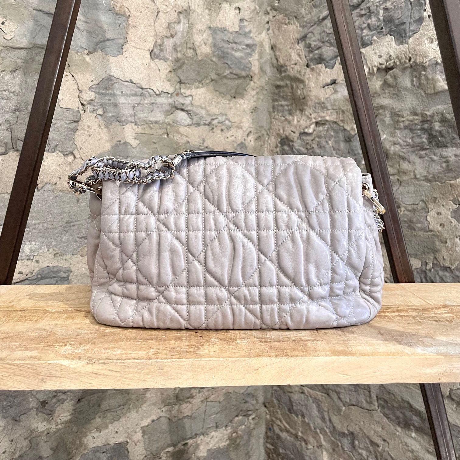 Dior Dior Grey Cannage Gaufre Delices Flap Shoulder Bag Size ONE SIZE - 5 Thumbnail