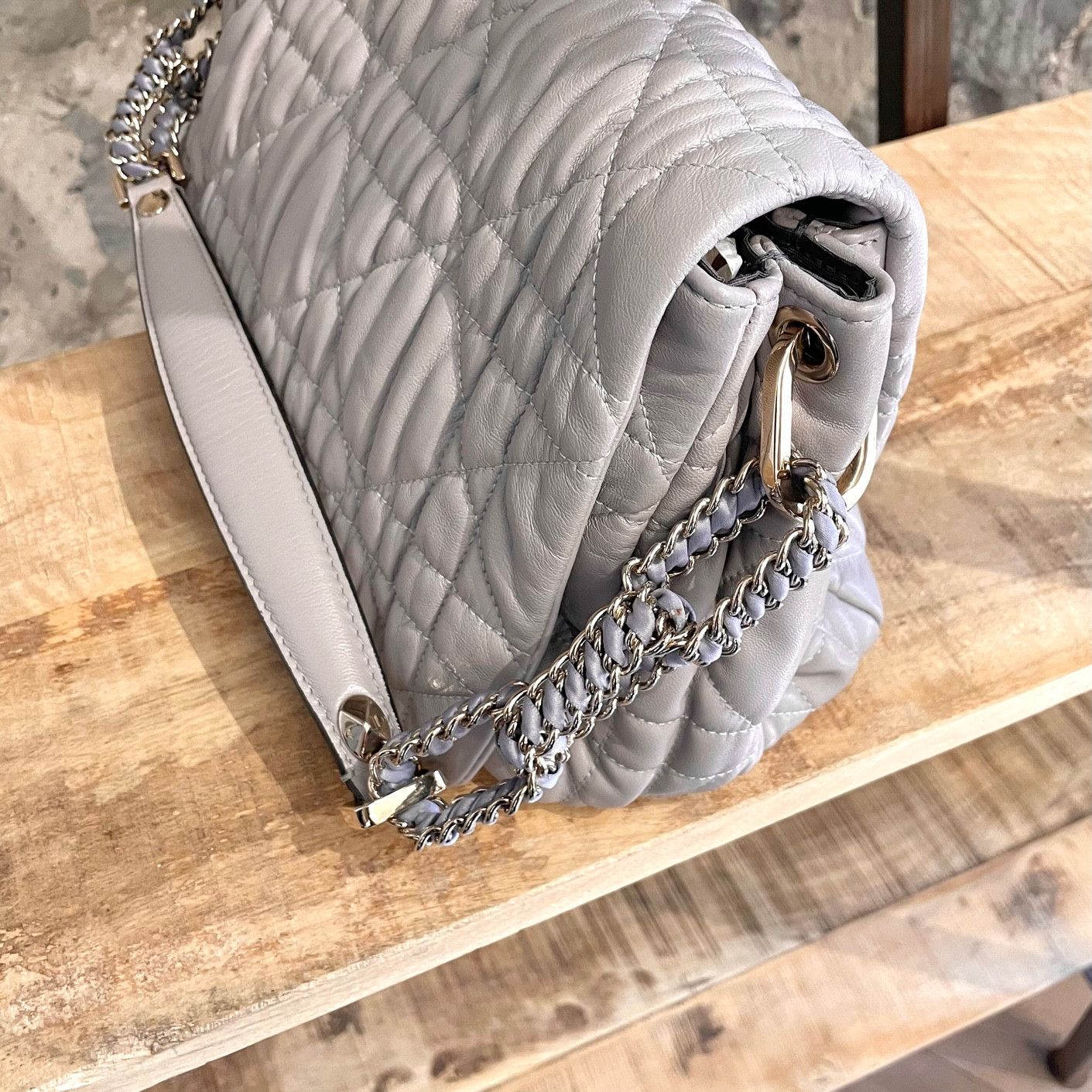 Dior Dior Grey Cannage Gaufre Delices Flap Shoulder Bag Size ONE SIZE - 13 Thumbnail