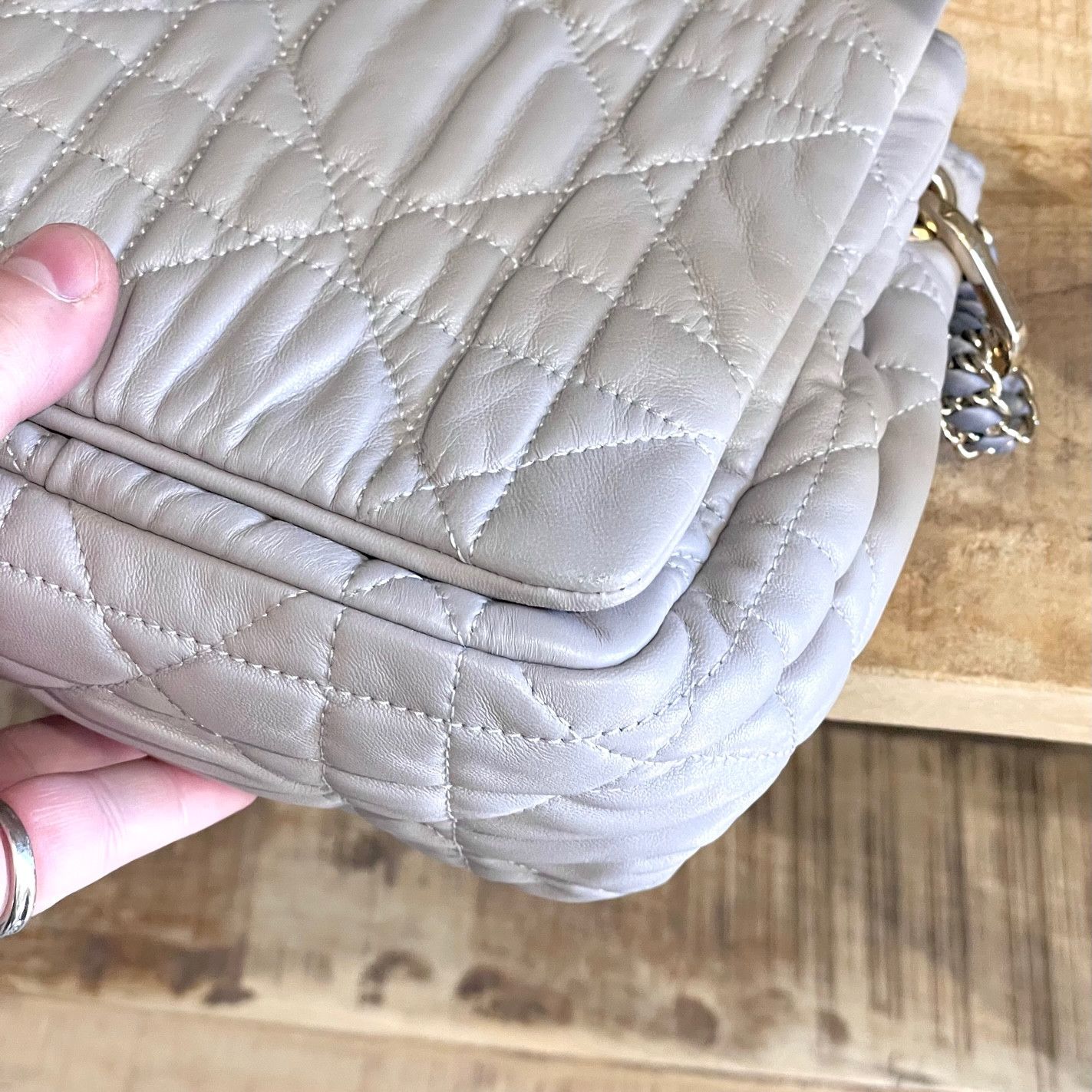 Dior Dior Grey Cannage Gaufre Delices Flap Shoulder Bag Size ONE SIZE - 7 Thumbnail