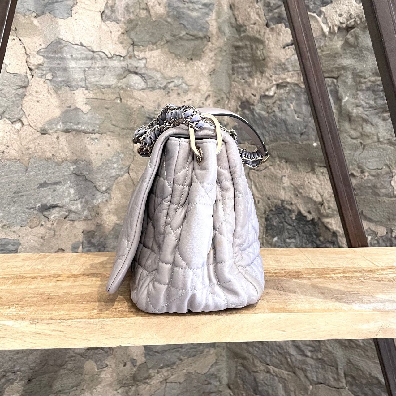 Dior Dior Grey Cannage Gaufre Delices Flap Shoulder Bag Size ONE SIZE - 3 Thumbnail