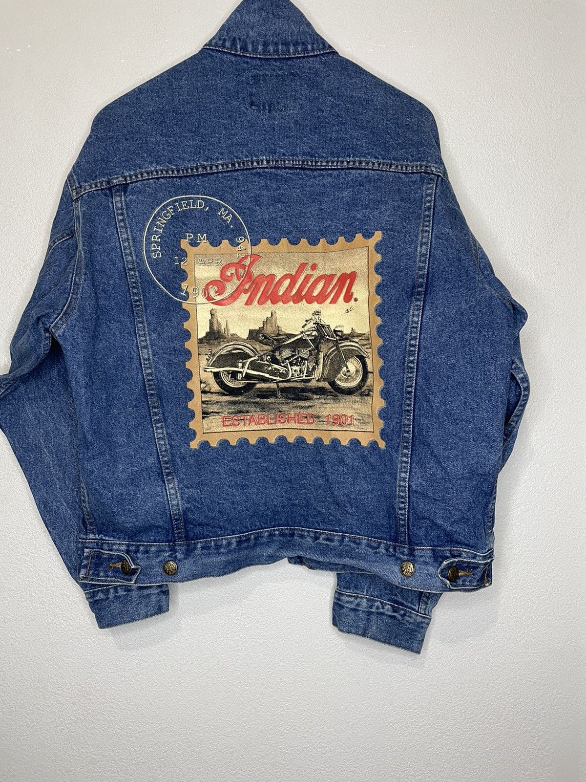 Made In Usa Vintage Indian Motorcycle Jacket Trinity Denim jacket | Grailed