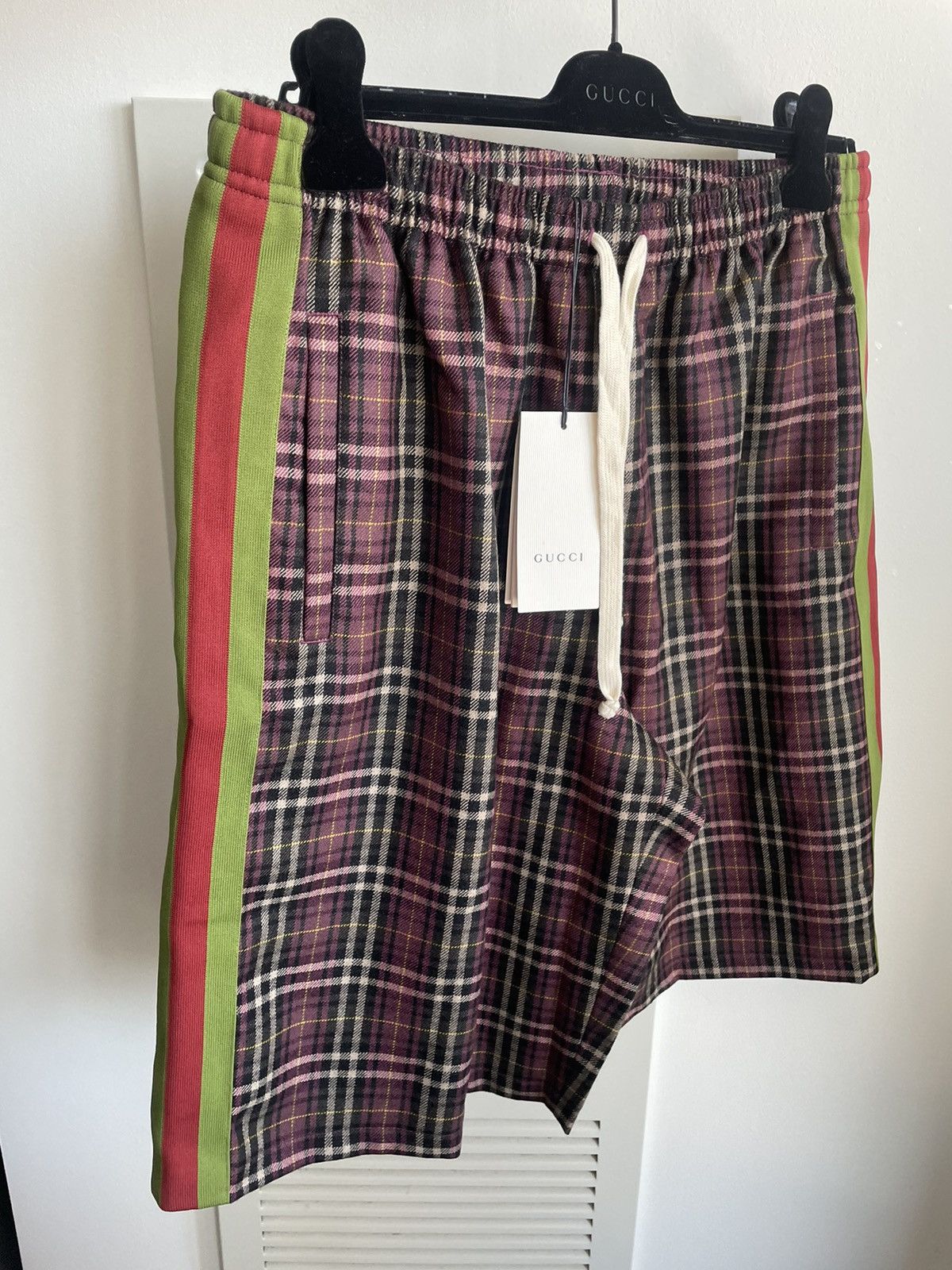 Gucci Oversized Rare Brand New Super Runway Iconic Check Shorts Size US 33 - 22 Thumbnail