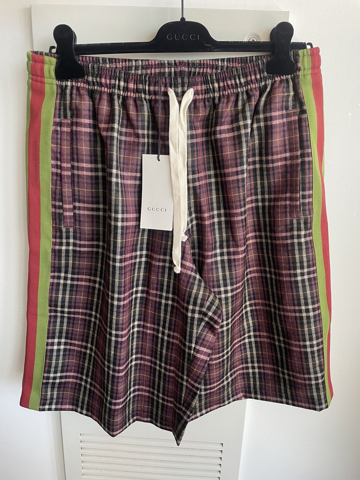 Gucci Oversized Rare Brand New Super Runway Iconic Check Shorts Size US 33 - 23 Thumbnail